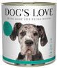 DOG'S LOVE Premium Hundefutter Nassfutter Ente mit Topinambur & Karotten (6 x...