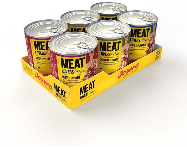 Josera Meat Lovers Menu Multipack Hund Nassfutter 3 Sorten 6x800g