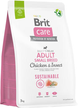 Brit Care Dog Sustainable Tockenfutter Adult Small Breed Huhn & Insekten 3kg