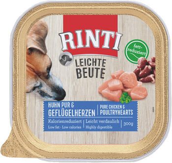 Rinti Leichte Beute Hund Nassfutter Huhn Pur + Geflügelherzen 300g