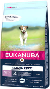 Eukanuba Grain Free Small/Medium Puppy Dry food ocean fish 3kg