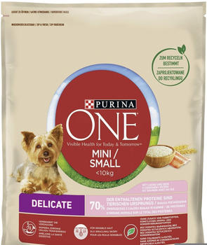 Purina ONE Delicate Mini/Small <10kg Adult Lachs 800g