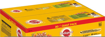 Pedigree Giant Pack Adult Selektion in Sauce Huhn, Rind+Leber, Truthahn, Rind+Lamm 80x100g