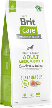 Brit Care Dog Sustainable Adult Medium Breed Trockenfutter Chicken & Insect 12kg