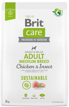 Brit Care Dog Sustainable Adult Medium Breed Trockenfutter Chicken & Insect 3kg