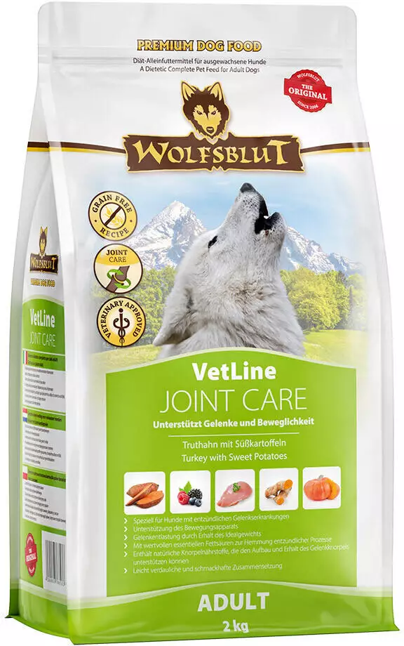 Wolfsblut VetLine Joint Care Hund Trockenfutter Truthahn Skartoffeln 2kg  Hunde-Spezialfutter