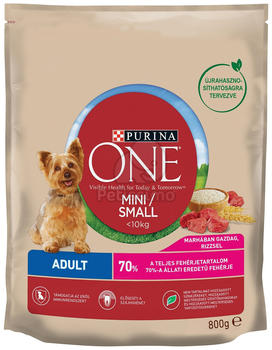 Purina One Mini Adult beef and rice 800g