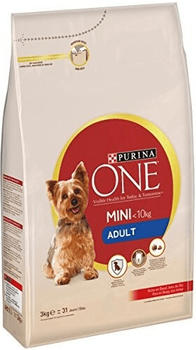 Purina One Mini Adult beef and rice (3 kg)