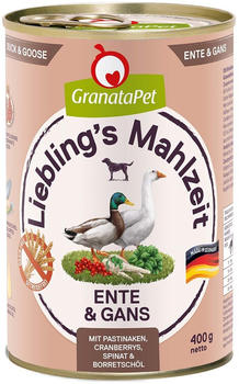 GranataPet Liebling's Hunde-Nassfutter Mahlzeit Ente & Gans 400g