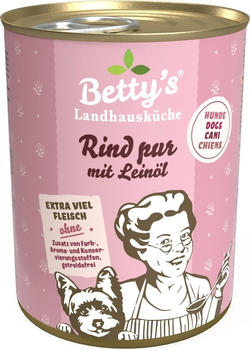 Betty's Landhausküche Hunde-Nassfutter Rind pur mit Leinöl 400g