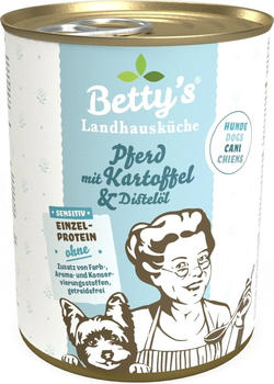 Betty's Landhausküche Sensitiv Hunde-Nassfutter Pferd mit Kartoffel & Distelöl 400g