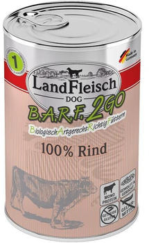 Landfleisch B.A.R.F.2GO Hunde Nassfutter 100% Rind 400g