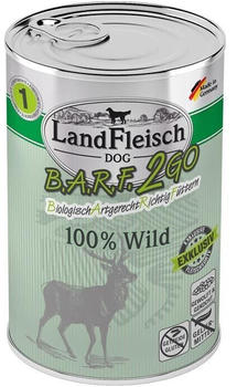 Landfleisch B.A.R.F.2GO Hunde Nassfutter 100% Wild 400g