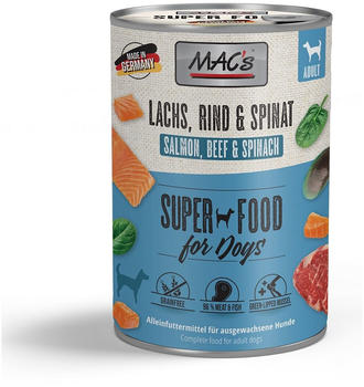 MAC's Lachs und Spinat f&uuml;r Hunde Nassfutter 400g