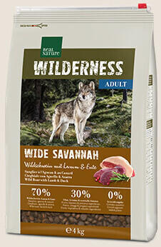 Real Nature Wilderness Wide Savannah Wildschwein mit Lamm & Ente 4kg