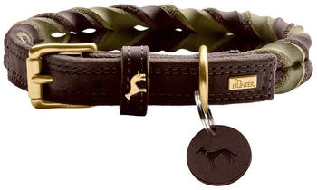 HUNTER Halsband Solid Education Duo XL 47-54x2cm dunkelbraun/oliv (H69079)