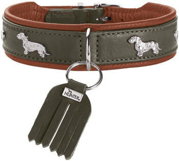 HUNTER Teckel-Halsband M&uuml;nchen gr&uuml;n/cognac (69396)