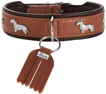 HUNTER Teckel-Halsband M&uuml;nchen cognac/schwarz (69399)