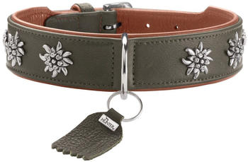 HUNTER Halsband M&uuml;nchen gr&uuml;n/cognac S 42cm 3,0cm (69375)