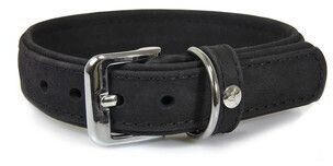 Das Lederband Hundehalsband Boston schwarz/schwarz Länge: 50 cm / Breite: 30 mm