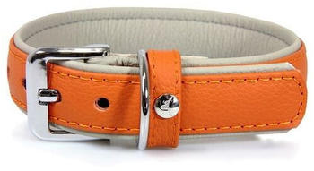 Das Lederband Hundehalsband Amsterdam orange/grey Länge: 30 cm / Breite: 12 mm
