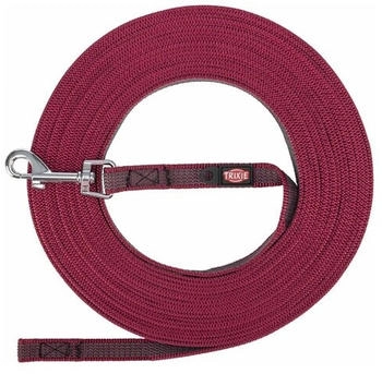 Trixie Schleppleine gummiert, sangria - Größe: S-M: 15 m lang / 15 mm breit