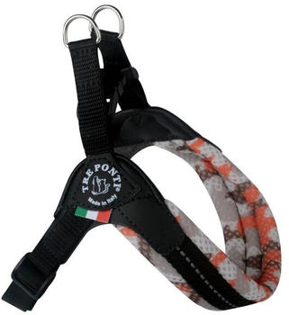 Tre Ponti Easy Fit Soft Mesh Camouflage - Click-Verschluss + Verstellbarer Bauchgurt - Camouflage-Orange - Reflektierende Naht Gr. 3