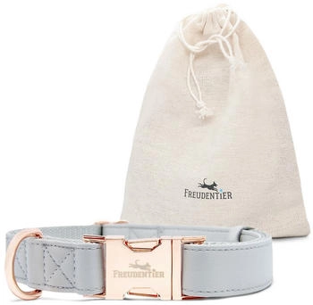 Freudentier Hundehalsband aus veganem Leder M-L