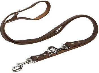 Beeztees Hundeleine Leder, verstellbar braun, Maße: 200 cm / 12 mm