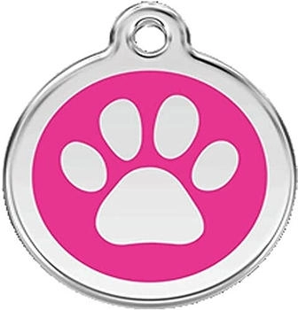 Red Dingo RedDingo Hundemarke mit individueller Gravur Pfotenabdruck hot pink, Größe: M