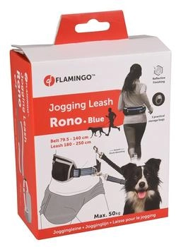 Flamingo Joggingleine + Taillengurt Rono blau