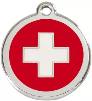 Red Dingo RedDingo Hundemarke mit individueller Gravur Schweiz Flagge, Größe: L