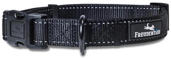 Freudentier Hundehalsband, leicht & komfortabel, Clyde Kollektion schwarz XS