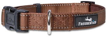Freudentier Hundehalsband, leicht & komfortabel, Clyde Kollektion braun M