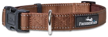 Freudentier Hundehalsband, leicht & komfortabel, Clyde Kollektion braun S