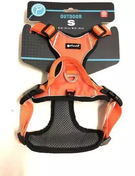 Petlando Outdoor Brustgeschirr mit Haltegriff waschbar S orange