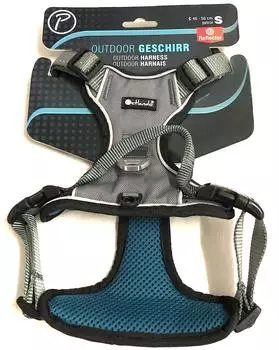 Petlando Outdoor Brustgeschirr mit Haltegriff waschbar S petrol