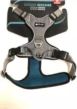 Petlando Outdoor Brustgeschirr mit Haltegriff waschbar XL petrol