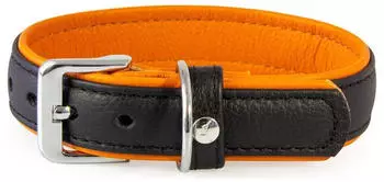 Das Lederband Hundehalsband Denver schwarz/cognac, Länge: 55 cm / Breite: 30 mm