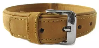 Das Lederband Hundehalsband Boston sand/sand, Länge: 30 cm / Breite: 12 mm