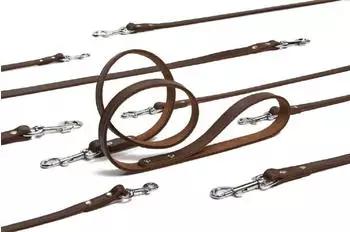 Beeztees Hundeleine Leder genietet braun, Maße: 100 cm / 16 mm