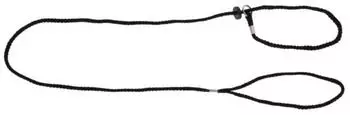 Kerbl Pet Nylon Vorf&uuml;hrleine mit Halsung, schwarz, 6mm, 125cm
