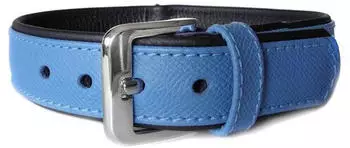 Das Lederband Hundehalsband Milano azure/oxford blue Länge: 50 cm / Breite: 30 mm