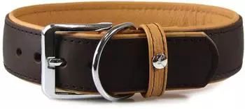 Das Lederband Hundehalsband Vancouver mocca/caramel, Länge: 65 cm / Breite: 40 mm