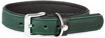 Das Lederband Hundehalsband Vancouver Hunting Green/Black, Länge: 50 cm