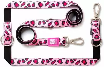 Max & Molly Leopard Pink Multifunktionsleine, M