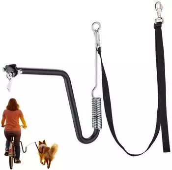 Relaxdays Fahrradleine f&uuml;r Hunde mit Abstandhalter, Stahl, schwarz/silber