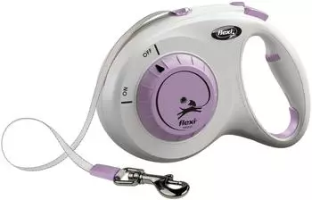 Flexi Select M Rollleine mit Gurtband, grau/lila, bis 25kg, 7m (LB10T7.251.HGR LEU)