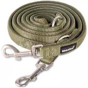 Rudelk&ouml;nig Bella Hundeleine gepolstert, verstellbar, khaki, 1,5cm x 2,3m (CAS2B-15-LOKH)