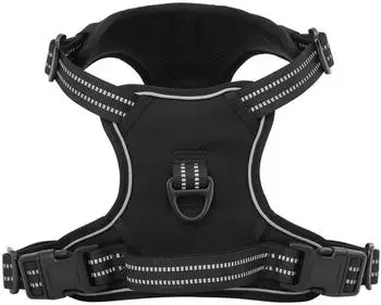 vidaXL Hundegeschirr reflektierend, verstellbar, schwarz, Größe L (4013370)